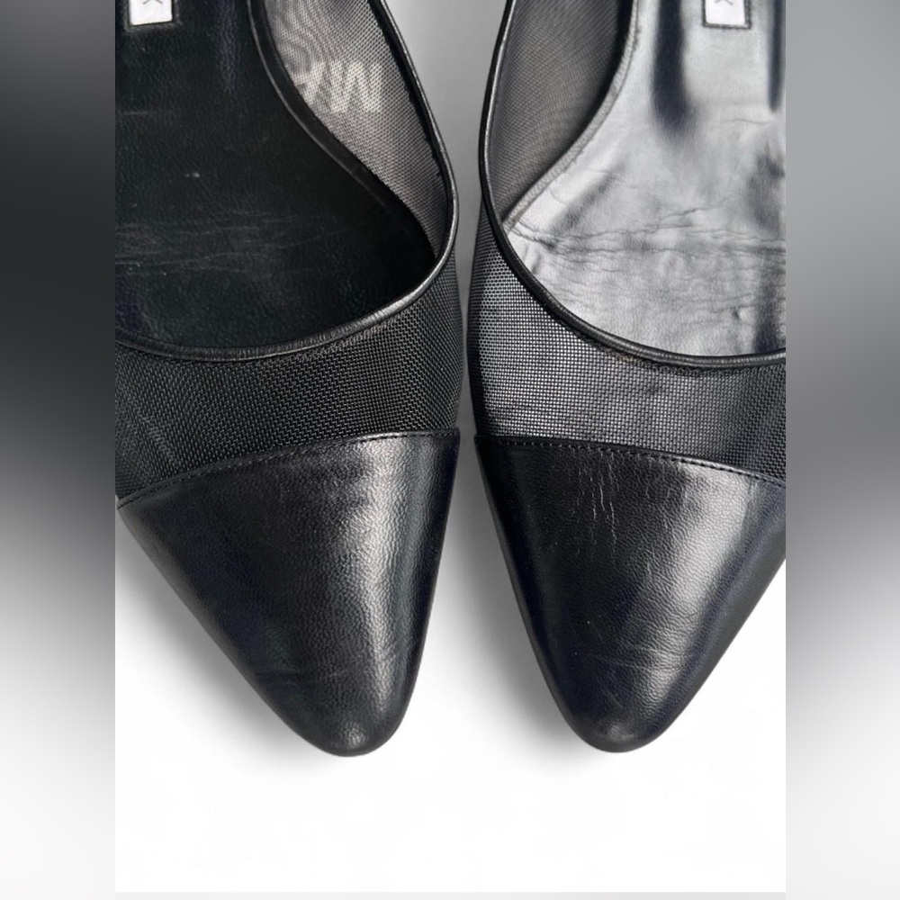 Manolo Blahnik Black Leather and Mesh Flats - Picture 5 of 10